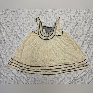 A line Lace Mini Dress with Black Trim - Cut up